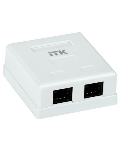 ITK Настенная информационная розетка RJ-45, кат.6, 2-порта (CS2-1C6U-22) в Ногинске Коннекторы Pintop.ru