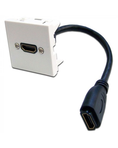 Вставка Mosaic 45x45 с адаптером HDMI с удлинителем, мама-мама, белая LANMASTER (LAN-SIP-23HDMI-WH) в Ногинске Проходные адаптеры и розетки оптические Pintop.ru