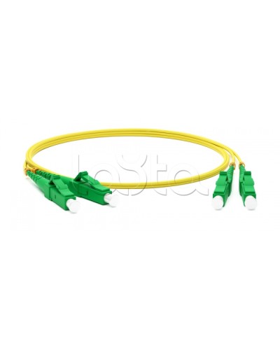 Патч-корд волоконно-оптический одномодовый SM 9/125 (OS2), LC/APC-LC/APC, duplex, LSZH, 2 м Hyperline FC-D2-9-LC/AR-LC/AR-H-2M-LSZH-YL в Ногинске Патч-корды оптические Pintop.ru