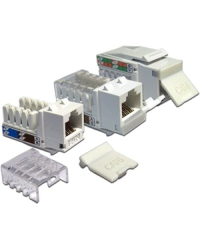 Модуль Keystone, RJ45, кат.6, UTP, 90 градусов, со встроенной шторкой, белый LANMASTER (LAN-OK45U6/90P-WH) в Ногинске Коннекторы Pintop.ru