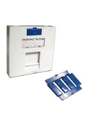 Вставка 45x45 на 1 кейстоун, угловая, со шторкой, маркировкой и иконками, белая LANMASTER LAN-SIP-23A-WH в Ногинске Аксессуары для кабель-канала Pintop.ru