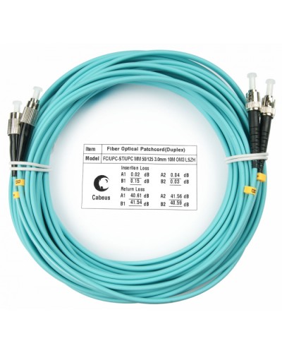 Шнур оптический duplex FC-ST 50/125 mm OM3 25м LSZH Cabeus FOP-50-FC-ST-25m в Ногинске Патч-корды и пигтейлы Pintop.ru