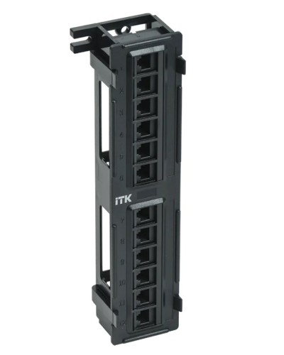 ITK Настенная патч-панель кат.5Е UTP, 12 портов (IDC Dual) (PP12-C5EU-D05) в Ногинске Патч панель Pintop.ru