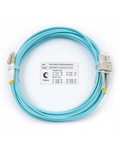 Шнур оптический duplex LC-SC 50/125 mm OM3 7м LSZH Cabeus FOP-50-LC-SC-7m в Ногинске Патч-корды и пигтейлы Pintop.ru