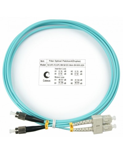 Шнур оптический duplex SC-FC 50/125 mm OM3 1,5м LSZH Cabeus FOP-50-SC-FC-1,5m в Ногинске Патч-корды и пигтейлы Pintop.ru