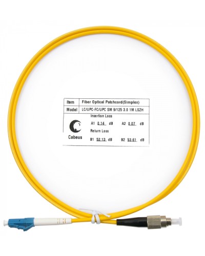 Шнур оптический simplex LC-FC 9/125 SM 1 м LSZH Cabeus FOP(s)-9-LC-FC-1M в Ногинске Патч-корды оптические Pintop.ru