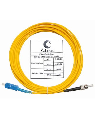Шнур оптический simplex FOP(s)-9-SC-ST-5m Cabeus в Ногинске Патч-корды оптические Pintop.ru