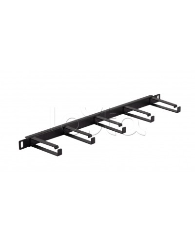 Органайзер горизонтальный 19 0.5U, 5 колец (Черный) Cabeus (JB08-0,5U-BK) в Ногинске Кабельные органайзеры Pintop.ru