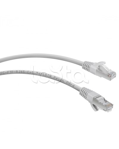 Патч-корд FTP, категория 5е, 1 м, LSZH, экранированный, серый Cabeus PC-FTP-RJ45-Cat.5e-1m-LSZH в Ногинске Патчкорды (медные) Pintop.ru