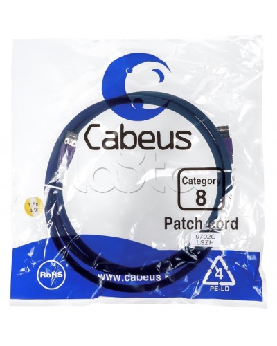 Патч-корд S/FTP Cabeus PC-SSTP-RJ45-Cat.8-10m-LSZH в Ногинске Патчкорды (медные) Pintop.ru