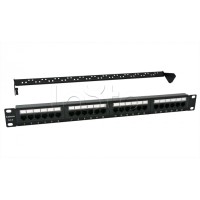 Патч-панель 19", 1U, 24xRJ45 Cabeus PL-24-Cat.6-Dual IDC