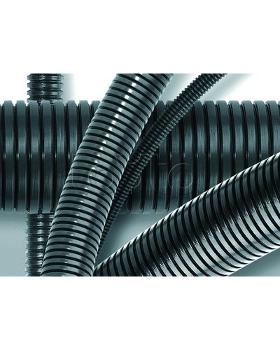 Труба ПА 6 гофр. DN48мм, ПВ-0, Dвн 47,4 мм, Dнар 54,5 мм, цвет тёмно-серый, без протяжки DKC PA604855F0 в Ногинске Гладкая труба Pintop.ru