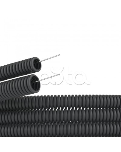 Труба гофр. DN29мм,полиамид 6, с протяжкой, темно-серый DKC (PA612935F0) в Ногинске Труба гофрированная Pintop.ru