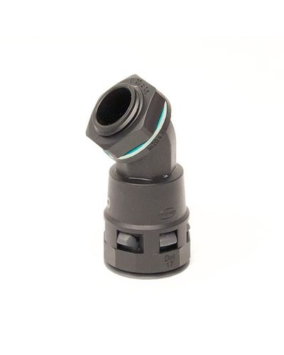 Монтажный комплект муфта 45 грд. труба-коробка DN 12 мм, М16х1,5, полиамид, цвет черный DKC PACL12M16N в Ногинске Повороты, муфты, тройники Pintop.ru