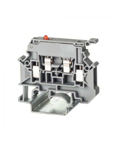 Клемма для предохранителя , винтовой зажим, 2 точки подключения, 4 кв.мм, серая DKC TUR-4-HESILED250 в Ногинске Клеммные колодки Pintop.ru