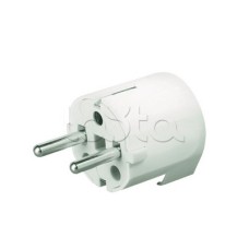 Вилка кабельная, бытовая с центральным вводом кабеля. Белая. IP20 16А 2P+E 230В DKC DIS1302063
