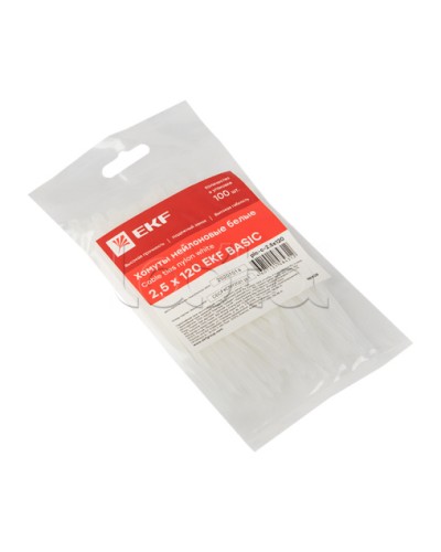 Хомут нейлоновый (2,5х120) (100шт.) EKF Basic (plc-c-2.5x120) в Ногинске Стяжки-хомуты Pintop.ru