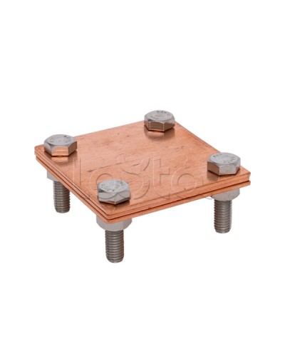 Зажим полоса 40 - полоса 40 (3 пластины 70x70мм) Cu EKF PROxima (lp-g3105-cu) в Ногинске Крепежные изделия Pintop.ru