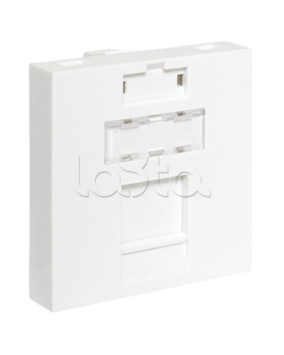 Вставка розеточная TERACOM PRO 45x45мм формат Mosaic на 1 модуль Keystone белая EKF (TRP-INS-MOS-2M1P-WH) в Ногинске Розетки компьютерные и телефонные Pintop.ru