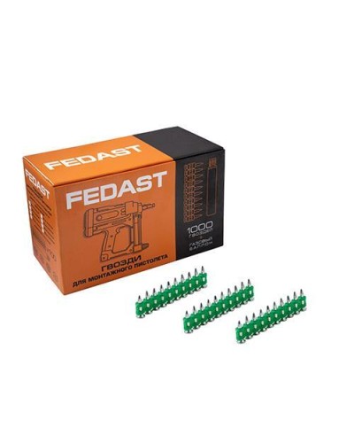 Гвозди 3.0*38 мм усиленные для монтажного пистолета (1000 шт/уп) FEDAST (fd3038eg) в Ногинске Крепеж: Дюбели, шурупы, саморезы Pintop.ru