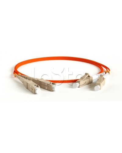Патч-корд волоконно-оптический многомодовый MM 50/125, LC-SC, duplex, LSZH, 1 м Hyperline FC-D2-50-LC/PR-SC/PR-H-1M-LSZH-OR в Ногинске Патч-корды оптические Pintop.ru