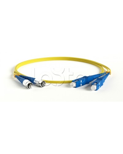 Патч-корд волоконно-оптический одномодовый SM 9/125 (OS2), SC/UPC-FC/UPC, 2.0 мм, duplex, LSZH, 10 м Hyperline FC-D2-9-FC/UR-SC/UR-H-10M-LSZH-YL в Ногинске Патч-корды оптические Pintop.ru