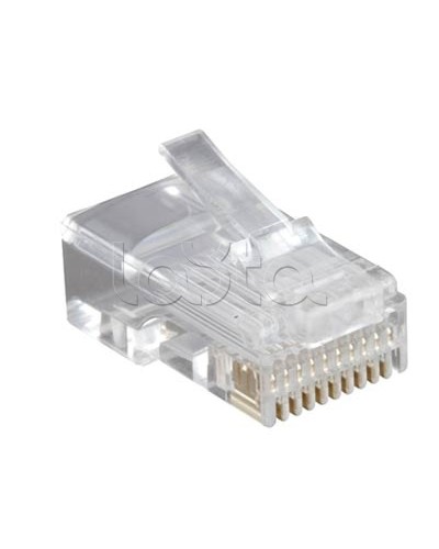 Разъем RJ-50(10P10C), универсальный (для одножильного и многожильного кабеля), для круглого кабеля, напыление 6µ/ 6 микродюймов (10шт) Hyperline PLUG-10P10C-U-06 в Ногинске Коннекторы и разъемы Pintop.ru