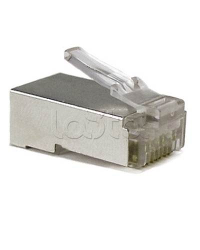 Разъем экранированный RJ-45 под витую пару, категория 6, без вставки Hyperline (PLUG-8P8C-U-C6-SH) в Ногинске Коннекторы и разъемы Pintop.ru