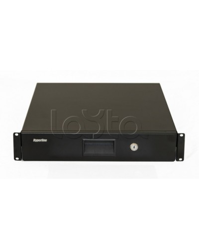 Полка (ящик) для документов с замком Hyperline (TDR3-2U-360-RAL9004) в Ногинске Аксессуары для стоек и шкафов Pintop.ru