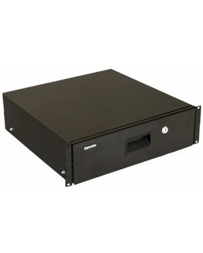 Полка (ящик) для документов с замком Hyperline (TDR3-3U-460-RAL9004) в Ногинске Аксессуары для стоек и шкафов Pintop.ru