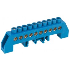 Шина N "ноль" в комбинированном DIN-изоляторе типа "Стойка" ШНИ-8х12-10-КС-С IEK (YNN10-812-10DP-K07)