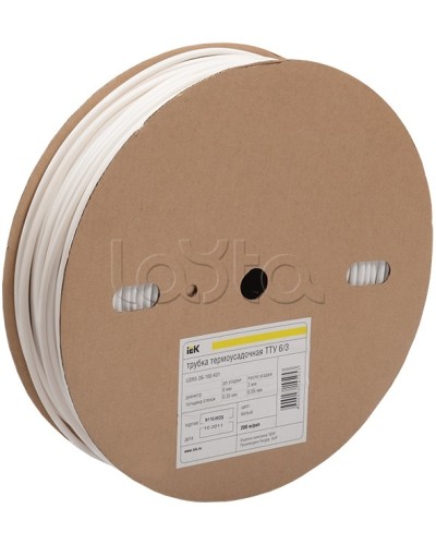 Трубка термоус. ТТУ (ТУТ) 20/10(дл.100м) белая. IEK(UDRS-D20-100-K01) в Ногинске Дополнительное оборудование для ОПС Pintop.ru