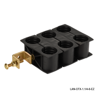 Комплект крепления для 6-ти коаксиальных кабелей диаметром 1-1/4", со струбциной LANMASTER LAN-CFX-1.1/4-6-EZ