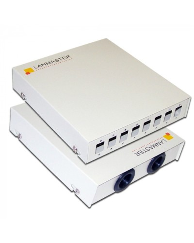 Кросс оптический настенный, металлический, на 8 SC адаптеров LANMASTER (LAN-FOBM-WM-8SC) в Ногинске Кросс оптический Pintop.ru