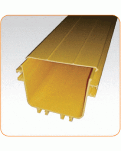Крышка прямой секция оптического лотка, 100x120 мм, 2 метра, желтая LANMASTER LAN-OT100x120-CVR в Ногинске Аксессуары для кабель-канала Pintop.ru