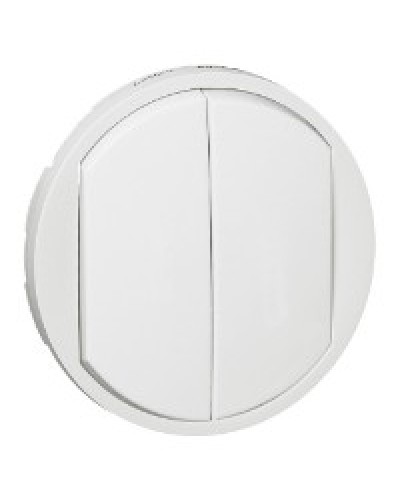 Лицевая панель для выключателя двойного белый Celiane Legrand 068002 в Ногинске Аксессуары для кабель-канала Pintop.ru