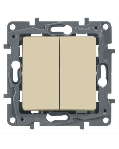 Выключатель двухклавишный 10 AX 250 В слоновая кость Etika Legrand 672302 в Ногинске Аксессуары для кабель-канала Pintop.ru