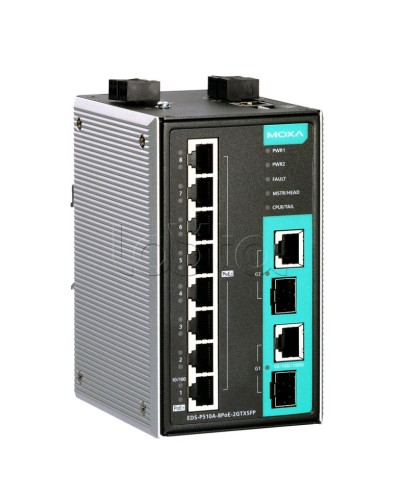 Коммутатор PoE 10-портовый Moxa EDS-P510A-8PoE-2GTXSFP-T в Ногинске Коммутаторы Pintop.ru