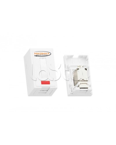 Розетка RJ45 1 порт кат.6 белая NIKOMAX (NMC-WO1UE2-FT-ST-WT) в Ногинске Розетки компьютерные и телефонные Pintop.ru