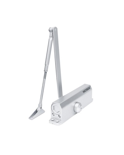 Доводчик NOTEDO DC-110 DA EN3-4, с задержкой закрывания, с рычажной тягой, (серебро) (RAL9006) в Ногинске Доводчики Pintop.ru