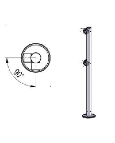 Стойка ограждения L-образная двухсторонняя Oxgard Стойка ограждения L-образная (ВЗР 1996.03) в Ногинске Ограждения Pintop.ru