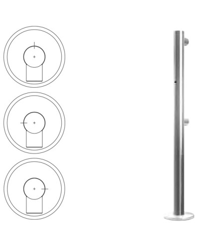Стойка ограждения односторонняя с отверстием под фиксатор прямая (антик серебро) Oxgard в Ногинске Ограждения Pintop.ru