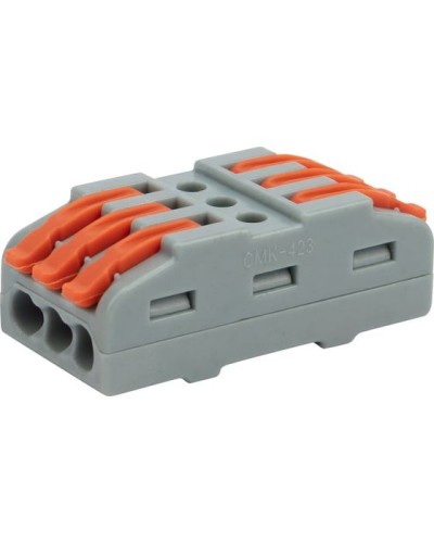 Клемма соединительная многоразовая проходная 3 полюса, серая (25 шт./уп.) REXANT (07-6263-3) в Ногинске Монтажные материалы Pintop.ru