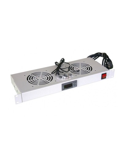 Модуль вентиляторный с термостатом 19 1U с 2-мя вентиляторами REXANT 04-2604 в Ногинске Вентиляторные модули Pintop.ru