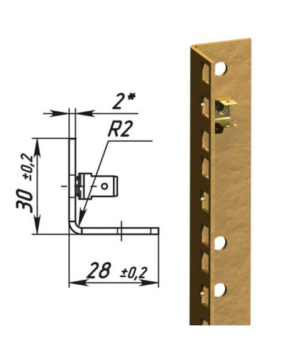 Направляющие L-образные для шкафов 24U (2 шт/уп.) TLK TLK-VNS2-L-24U в Ногинске Полки для шкафов и стоек Pintop.ru