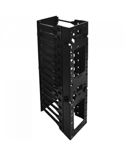 Вертикальный органайзер с пласт пальцами и крышкой, 312х220 мм, черный TWT (TWT-RACK-VORG/L) в Ногинске Кабельные органайзеры Pintop.ru