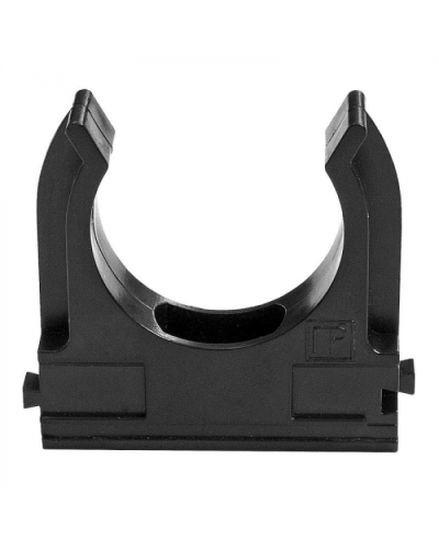 Держатель Экопласт (клипса) для труб D40мм (черный) в Ногинске Аксессуары для кабель-канала Pintop.ru