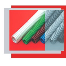 Труба гофрированная HFFR легкая диам 40 мм, с зондом, без галогена, трудногорючая, цвет серый Экопласт 20140HFR