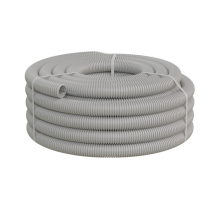 Труба ПНД-FRUF гофрир. легкая, с зондом, без галогена, трудногорючая, атмосферостойкая,цвет серый, диам. 40мм (20м) Экопласт (20140HFR-UF)