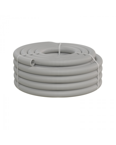 Труба ПНД-FRUF гофрир. легкая, с зондом, без галогена, трудногорючая, атмосферостойкая,цвет серый, диам. 40мм (20м) Экопласт (20140HFR-UF) в Ногинске Труба гофрированная Pintop.ru